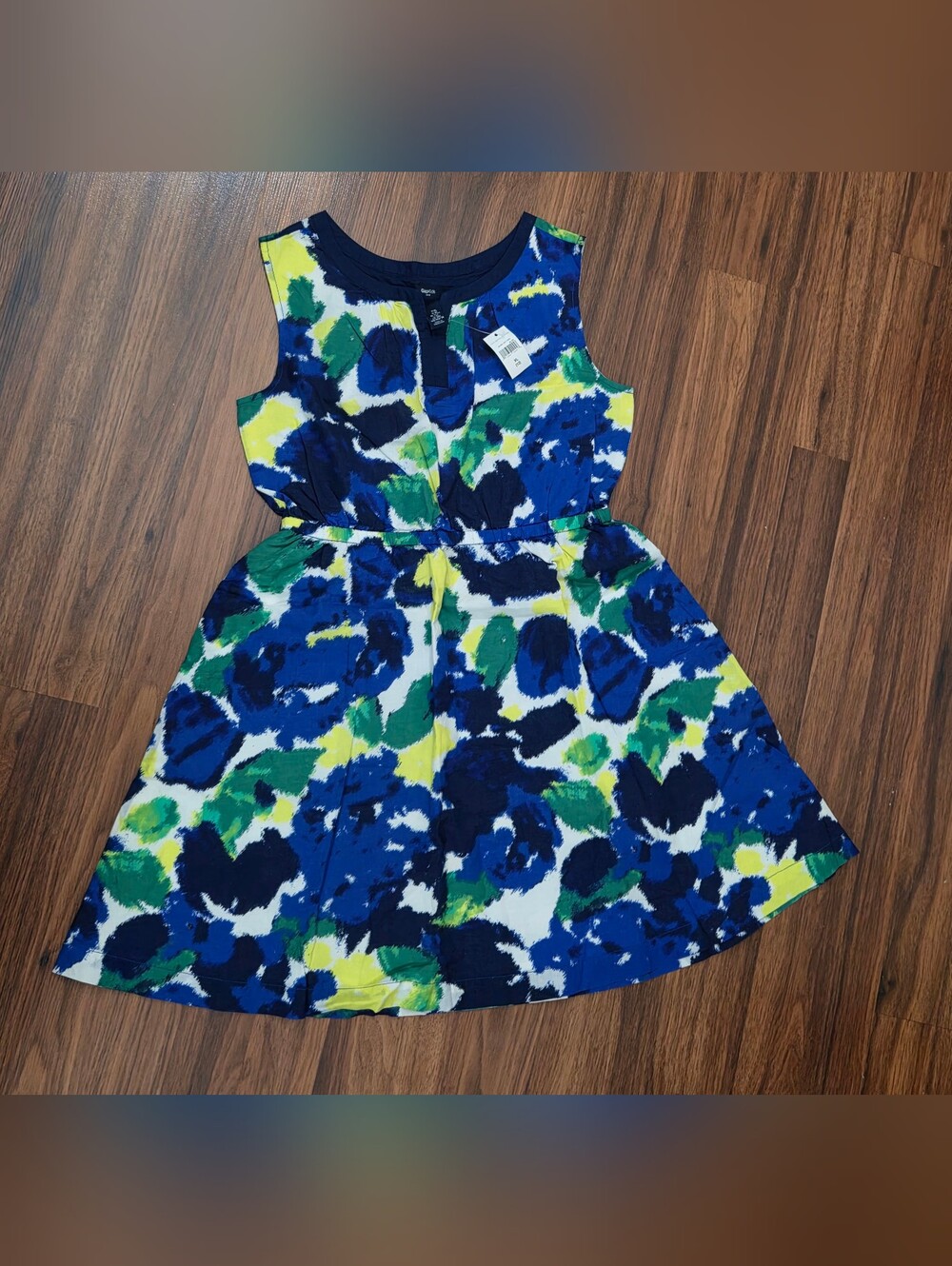 GAP Girls' Sleeveless Floral Dress - Blue, Navy & Green